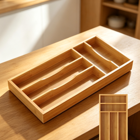 Bamboo Small Flatware Tray for Drawer