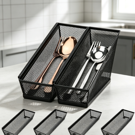 Set of Six Interlocking Utensil Trays