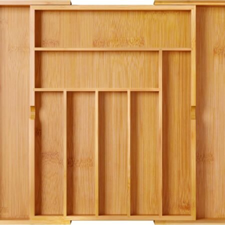 Adjustable Bamboo Drawer Organiser for Cutlery