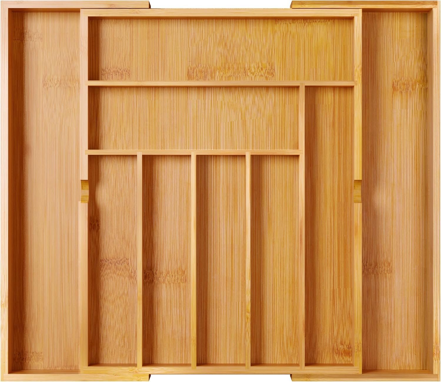 Adjustable Bamboo Drawer Organiser for Cutlery