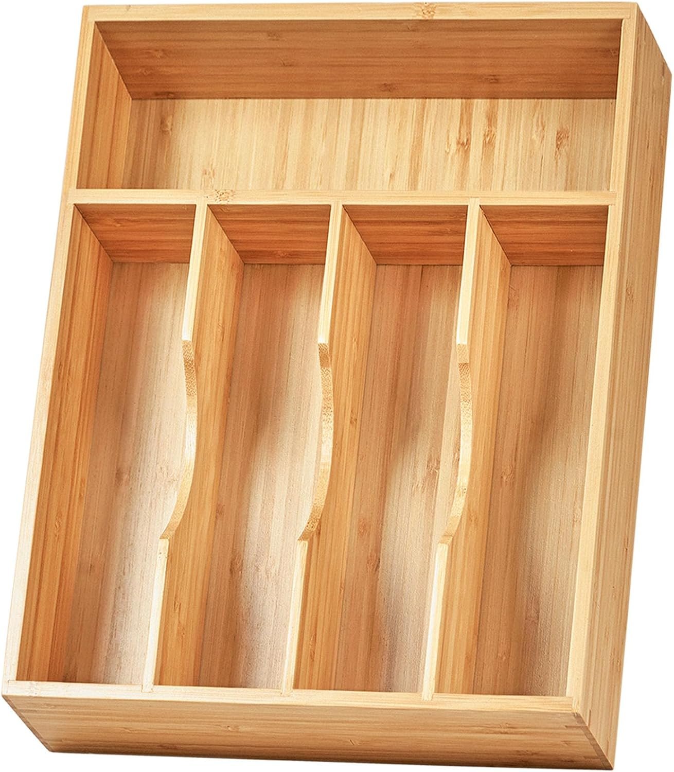Bamboo Extra Deep Cutlery Tray with Non-slip Feet