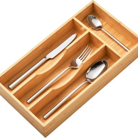 Bamboo Cutlery Caddy for Small Drawer