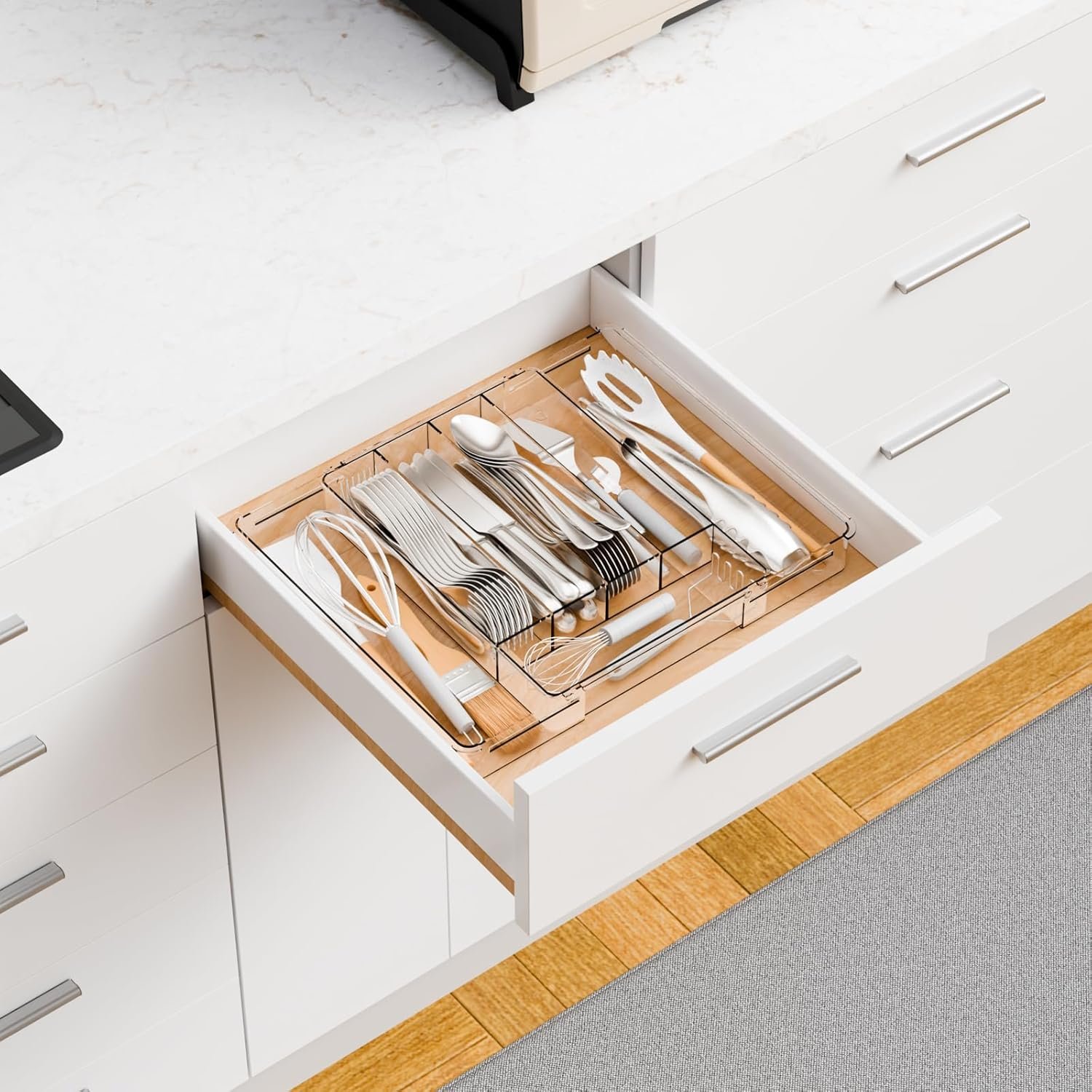 Acrylic Expandable Cutlery Tray for Forks Spoons - Image 2