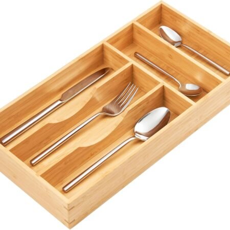 Bamboo Cutlery Caddy for Small Drawer