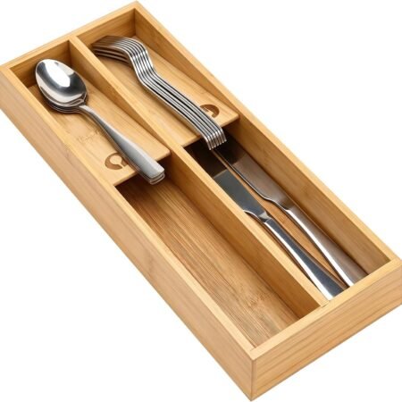 Small Narrow Bamboo Flatware Tray for Forks