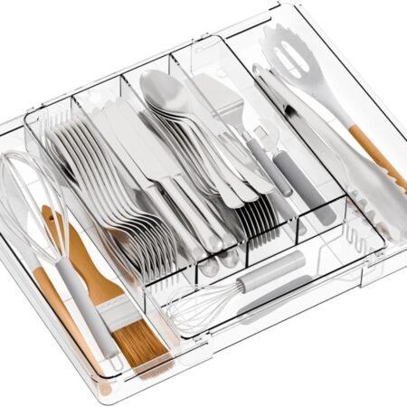 Acrylic Expandable Cutlery Tray for Forks Spoons