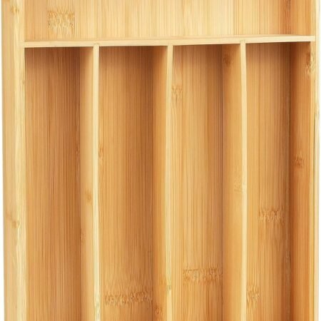 Bamboo 5-Slot Cutlery Tray for Small Drawer